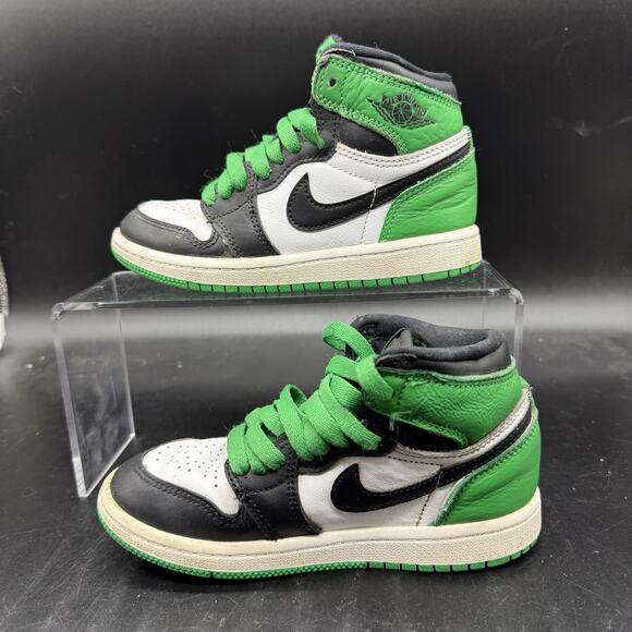 Nike Air Jordan Retro 1 High OG PS Lucky Green Sneakers FD1412-031 Kids Size 12C - Picture 2 of 8